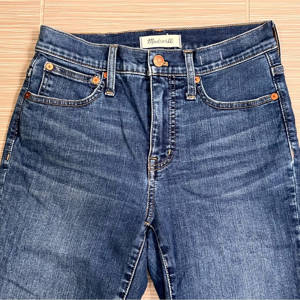 Madewell Cali Demi Boot Jeans dark wash size 25 0 frayed classic denim - Picture 7 of 15